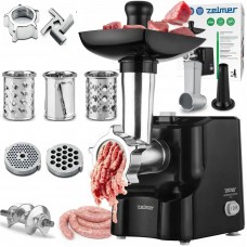 Мясорубка Zelmer ZMM1525B (1500Вт, 1.5 кг/мин, +шинковка +колбасы +кеббе)