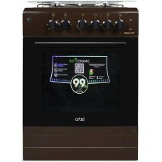 Плита комбинированная Artel MILAGRO 10-E Brown (поверхность 3 газовые + 1 электрическая конфорки, духовка электрическая)